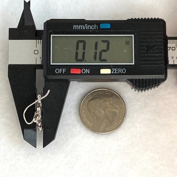 Sterling Silver 925 1.41" Black Enamel Scrollwork Cross Dangle Earrings 11g - Picture 15 of 16